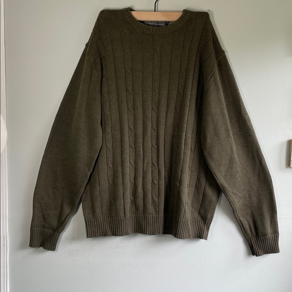 Oscar de la Renta Other - Oscar De La Renta Green Cable Knit Sweater